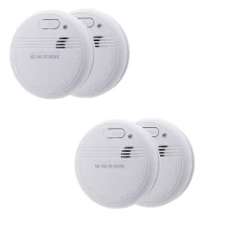 Lot de 4 détecteurs de fumée autonomie 3 ans - pile et accessoires - Otio
