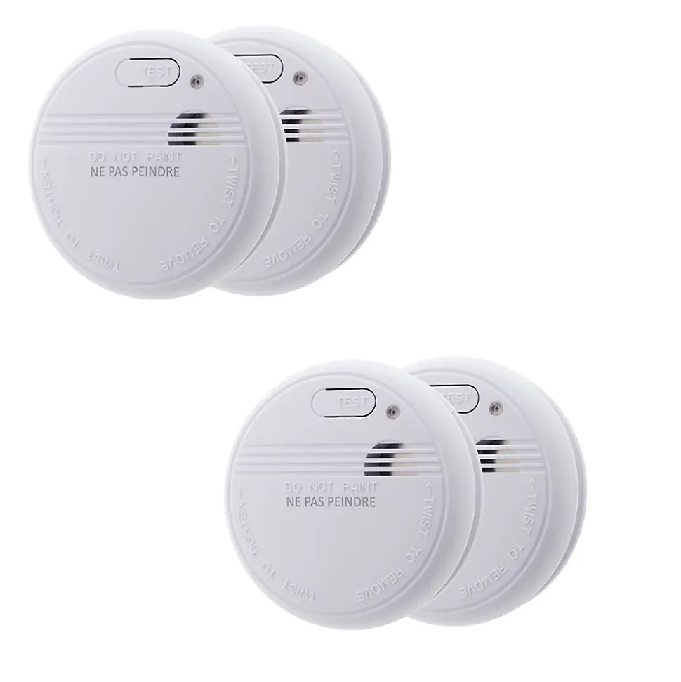 Lot de 4 détecteurs de fumée autonomie 3 ans - pile et accessoires - Otio