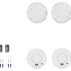 Lot de 2 détecteurs de fumée Smartwares RM250, photoélectrique, alarme 85 dB.