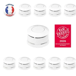 Lot de 10 détecteurs de fumée Origine France Lifebox - Serenity 10