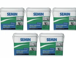 Lot de 5 Enduits Garnissant au Rouleau Semin, Rénovation des Supports très Endommagés, Seau de 10 kg