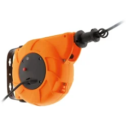 Lot de 4 enrouleurs muraux câble HO5VV-F 3G1mm² 11m + 2m - Orange - Zenitech