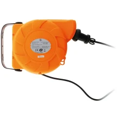 Lot de 4 enrouleurs muraux câble HO5VV-F 3G1mm² 11m + 2m - Orange - Zenitech