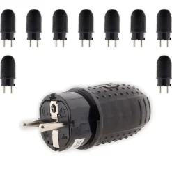 Lot de 10 fiches caoutchouc mâles 16A 2P+T - Zenitech