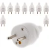 Lot de 10 fiches mâles 16A 2P+T - Blanc - Zenitech