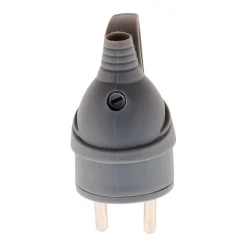 Lot de 10 fiches mâles anneau -16A 2P+T - Gris - Zenitech