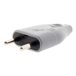 Lot de 10 fiches mâles 2P 6A - Gris - Zenitech