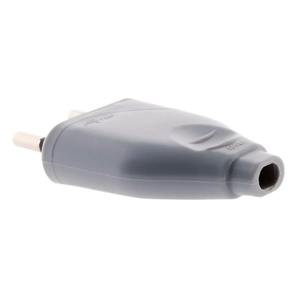Lot de 10 fiches mâles 2P 6A - Gris - Zenitech