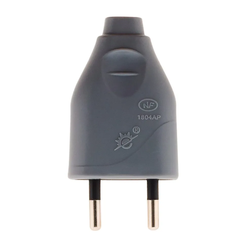 Lot de 10 fiches mâles 2P 6A - Gris - Zenitech
