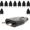 Lot de 10 fiches mâles 2P 6A - Noir - Zenitech