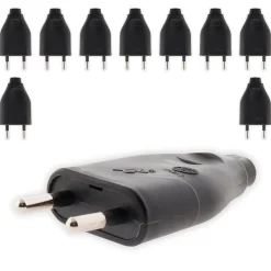 Lot de 10 fiches mâles 2P 6A - Noir - Zenitech