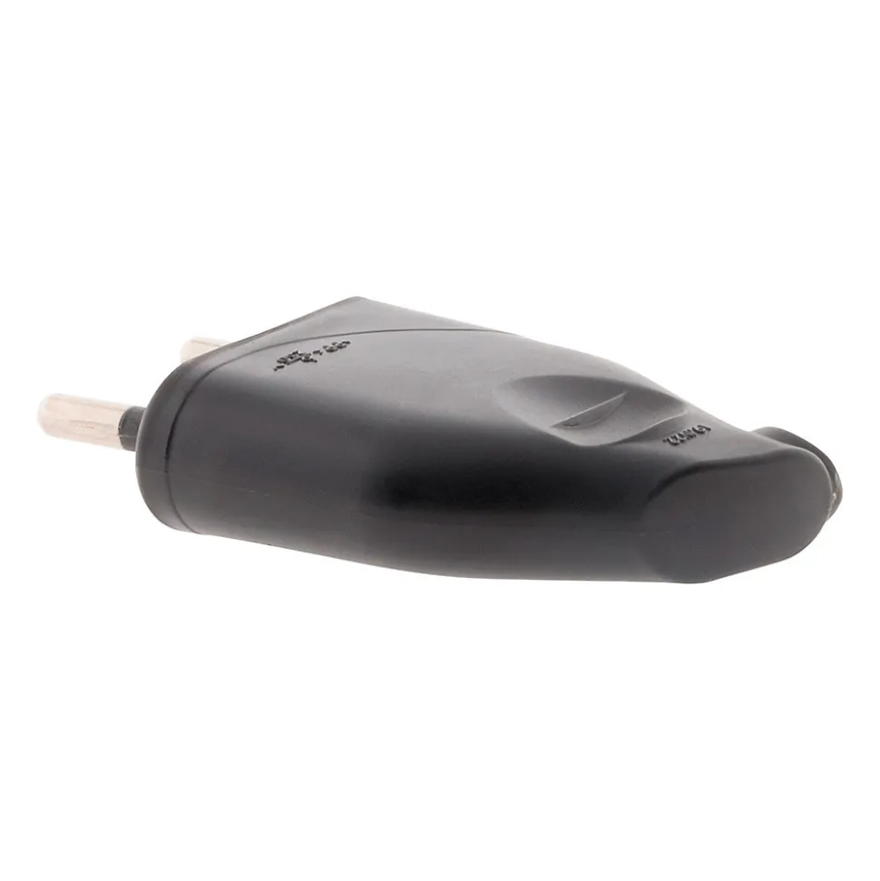 Lot de 10 fiches mâles 2P 6A latérales - Noir - Zenitech