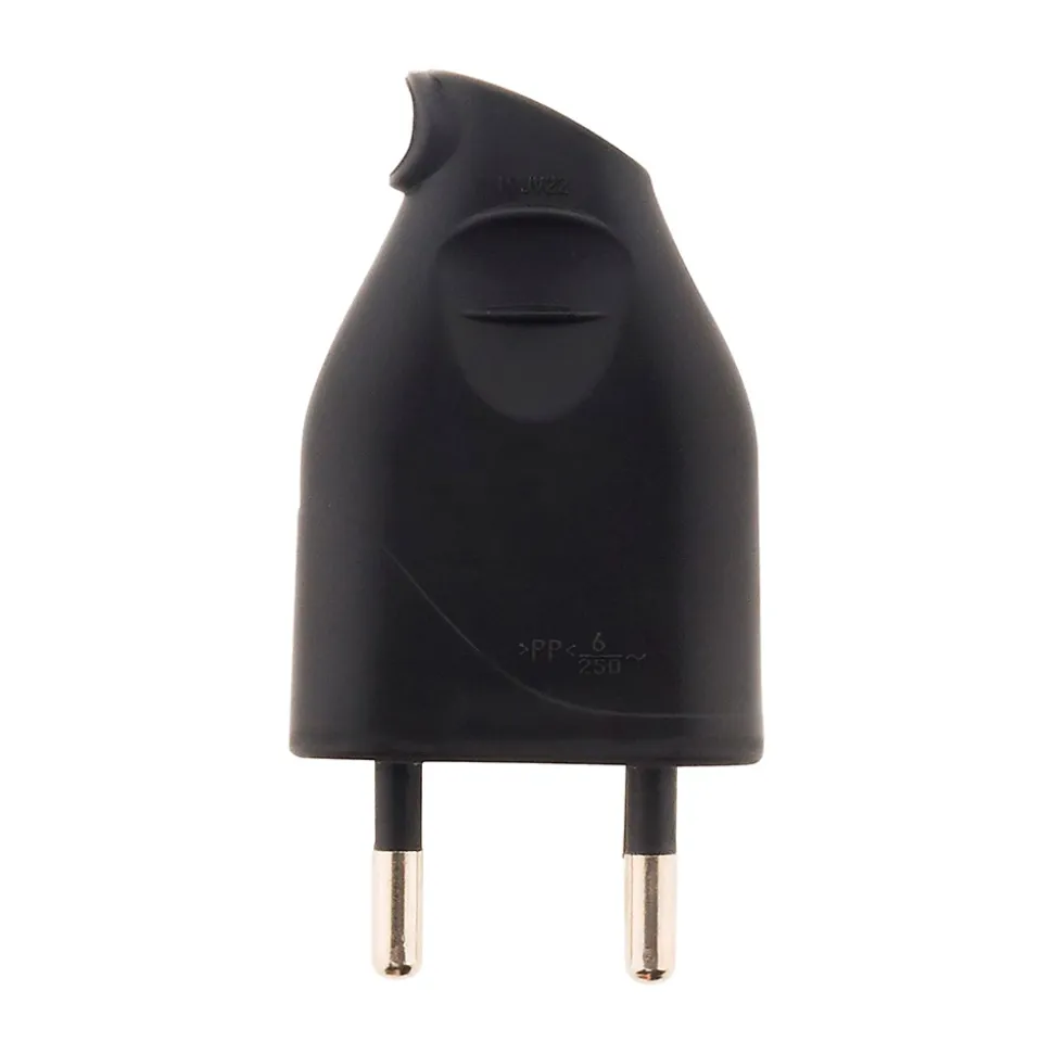 Lot de 10 fiches mâles 2P 6A latérales - Noir - Zenitech