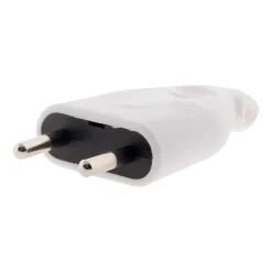 Lot de 10 fiches mâles 2P 6A latérales - Blanc - Zenitech
