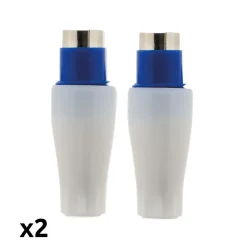 Lot de 2 fiches TV mâles diamètre 9,5mm sortie droite - Zenitech