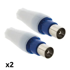 Lot de 2 fiches TV mâles diamètre 9,5mm sortie droite - Zenitech