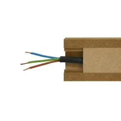 Lot de 10 Goulottes MDF Passes-câbles à couvercle, L.2.44 m x H.5.5 cm, Ep. 18 mm