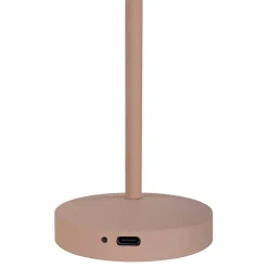 Lot de 2 lampes de table LED rechargeables Gomba extérieur intérieur métal plastique Frosted Almond hauteur 18,5cm