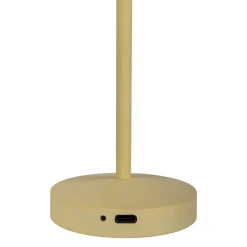 Lot de 2 lampes de table LED rechargeables 'Gomba' pour l'extérieur et l'intérieur, en métal et plastique jaune, hauteur 18,5 cm