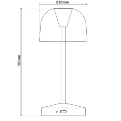 Lot de 2 lampes de table LED rechargeables 'Gomba' pour l'extérieur et l'intérieur, en métal et plastique menthe, hauteur 18,5 cm