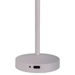 Lot de 2 lampes de table LED rechargeables 'Gomba' pour l'extérieur et l'intérieur, en métal et plastique blanc , hauteur 18,5 cm