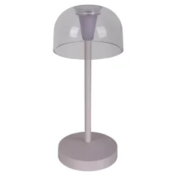 Lot de 2 lampes de table LED rechargeables 'Gomba' pour l'extérieur et l'intérieur, en métal et plastique blanc , hauteur 18,5 cm
