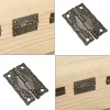 Lot de 20 mini charnières de porte rétro en bronze antique pour boîtiers en bois, armoires, boîtes à bijoux