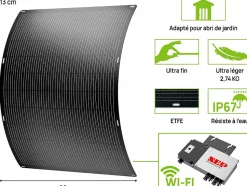 Lot de 2 panneaux solaire plug and play flexible 400w "Urban center" Noir