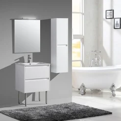 Lot de 2 pieds en métal pour meuble de salle de bain