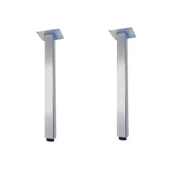 Lot de 2 pieds en métal pour meuble de salle de bain