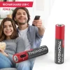 Lot de 4 Piles AAA - LR03 Li ion 1,5V rechargeables par USBC avec câble multi USB - 520302 Thomson