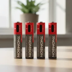 Lot de 4 Piles AAA - LR03 Li ion 1,5V rechargeables par USBC avec câble multi USB - 520302 Thomson