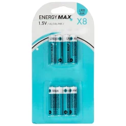 Lot de 8 piles alcaline LR03 - Bleu- 5five
