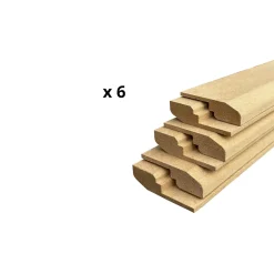 Lot de 6 Plinthes Goulotte MDF, L.2.44 m x H.6.8 cm, Ep.18 mm