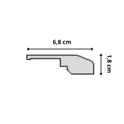 Lot de 6 Plinthes Goulotte MDF, L.2.44 m x H.6.8 cm, Ep.18 mm