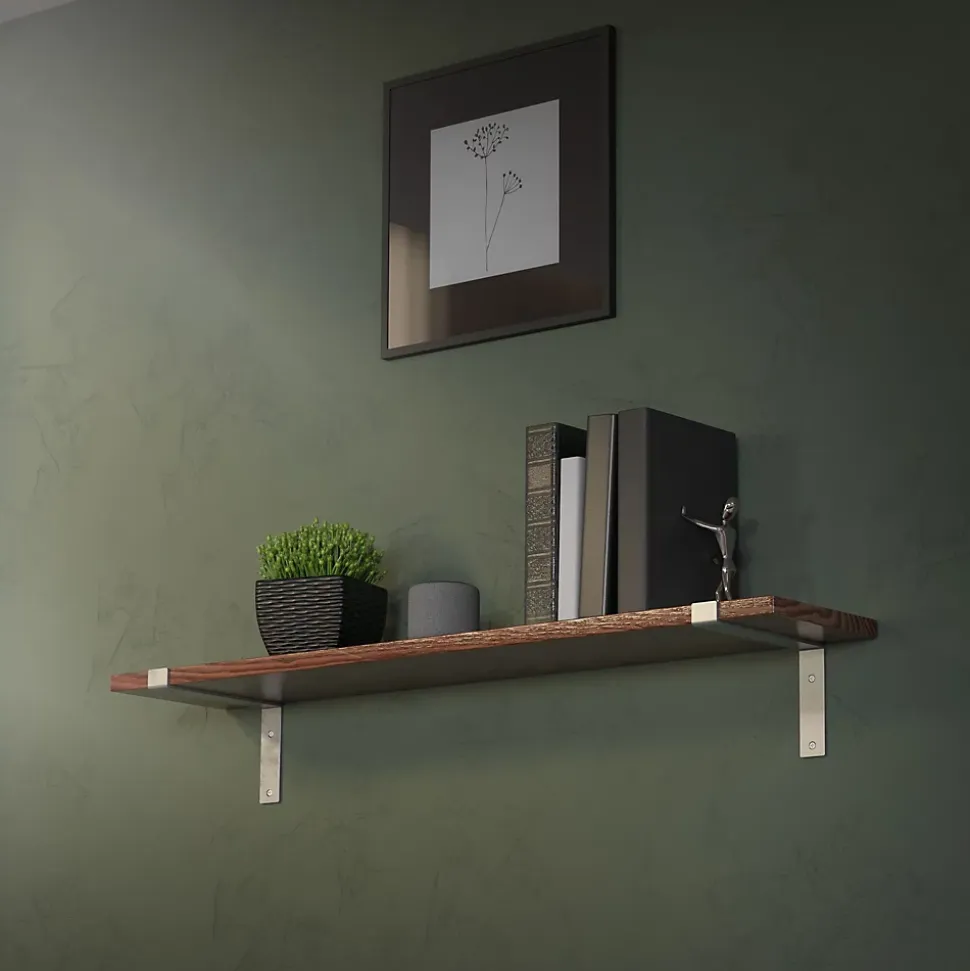 Lot de 4 équerre d'Etagere murale équerre fixation en métal gris