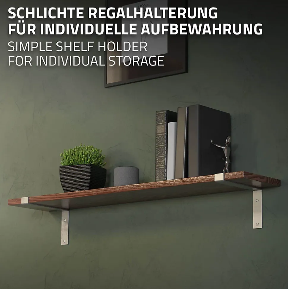 Lot de 4 équerre d'Etagere murale équerre fixation en métal gris