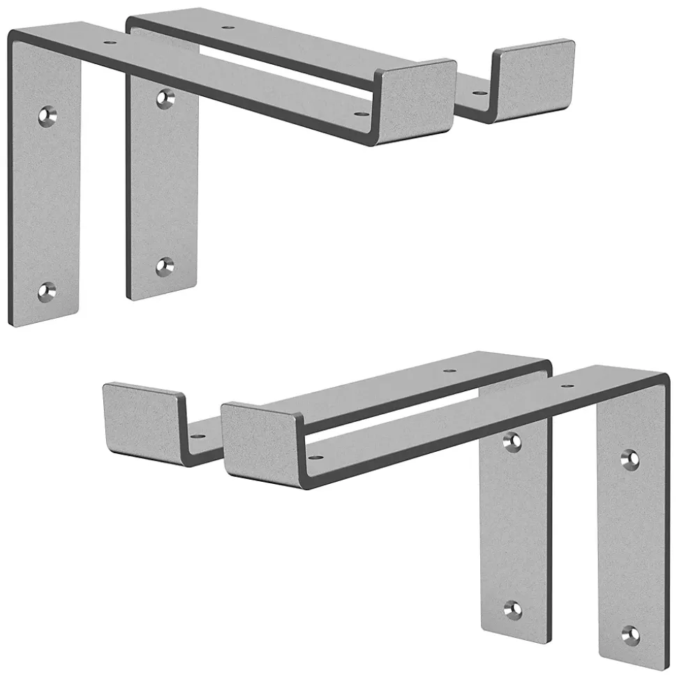 Lot de 4 équerre d'Etagere murale équerre fixation en métal gris