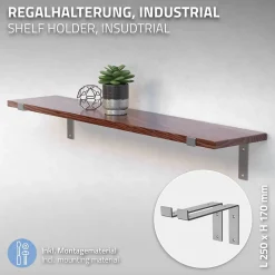 Lot de 4 équerre d'Etagere murale équerre fixation en métal gris