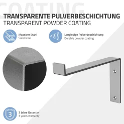 Lot de 4 équerre d'Etagere murale équerre fixation en métal gris