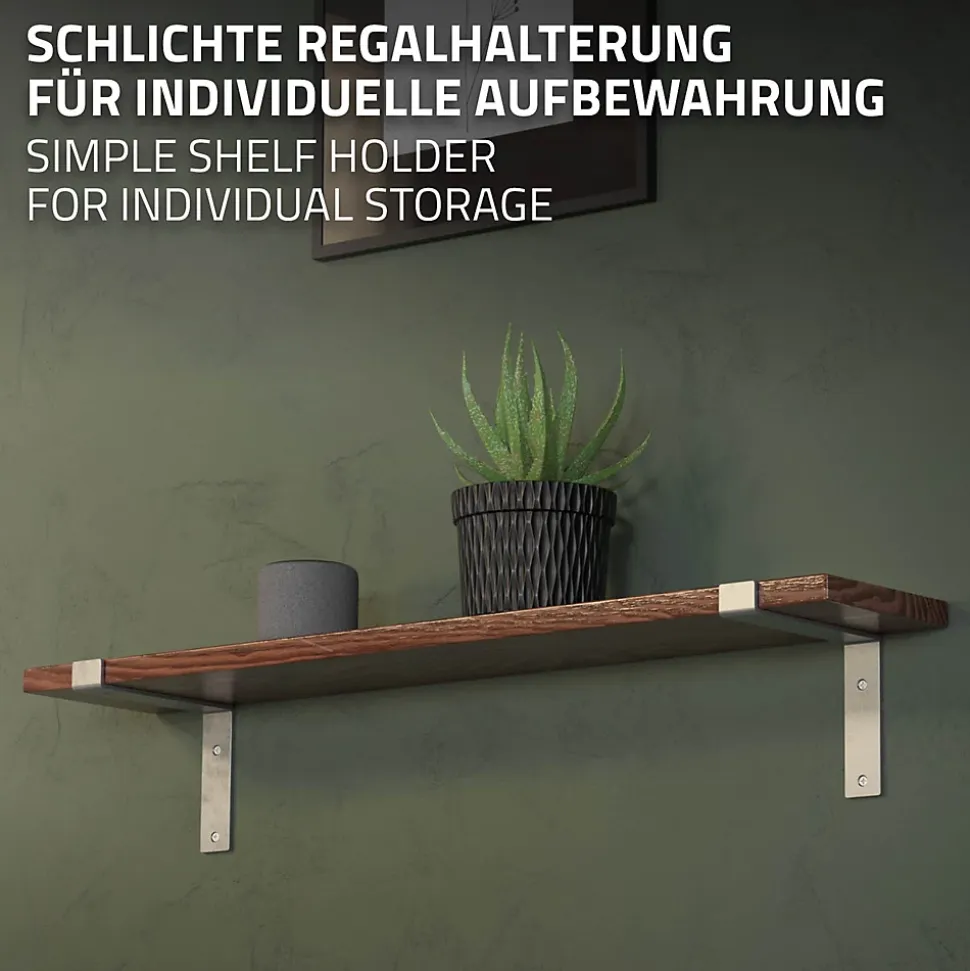 Lot de 4 équerre d'Etagere murale équerre fixation en métal gris