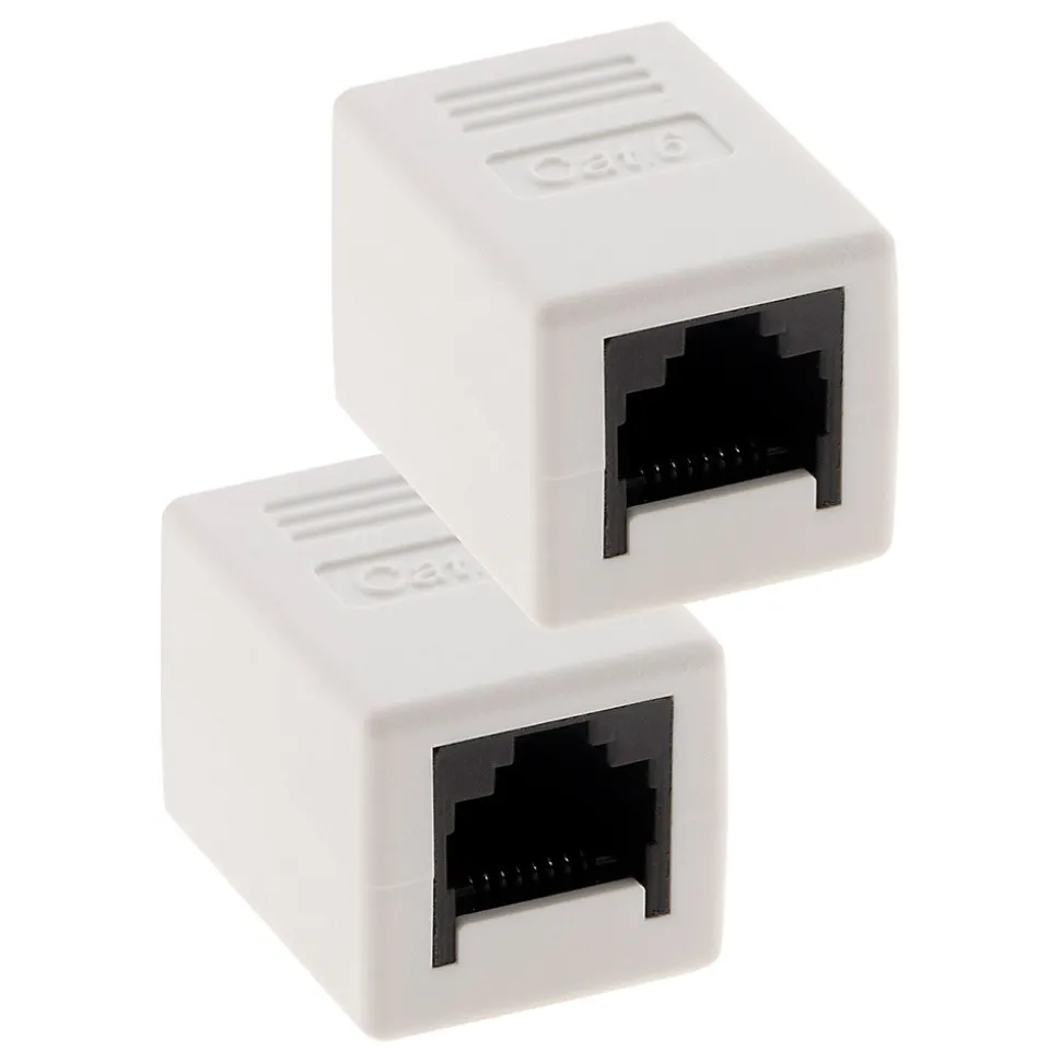 Lot de 2 raccords RJ45 F/F CAT6 - Blanc - Zenitech
