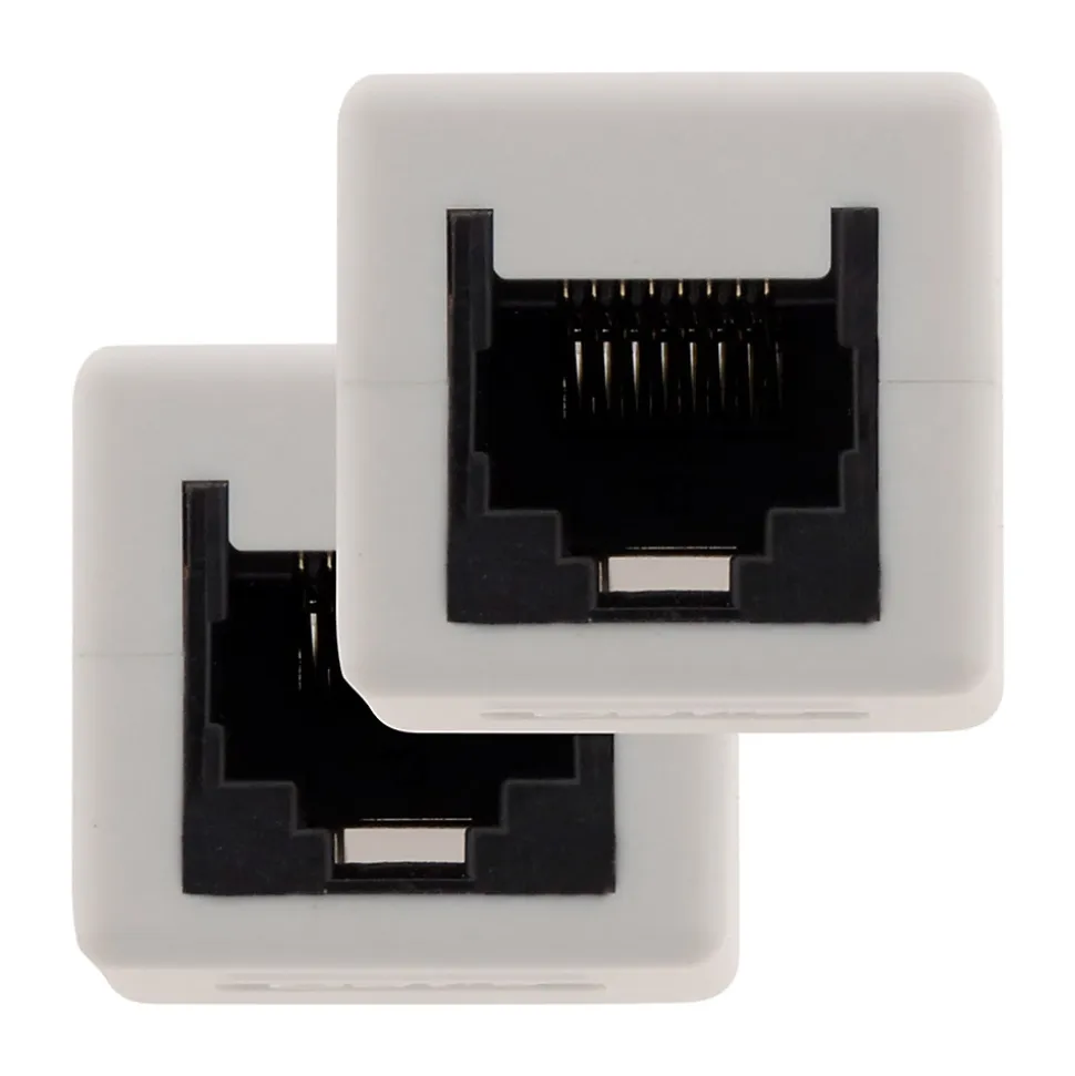 Lot de 2 raccords RJ45 F/F CAT6 - Blanc - Zenitech