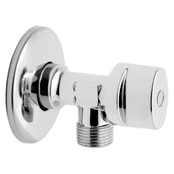 Lot de 1 Robinet vanne d'angle chrome avec rosace 1/2
