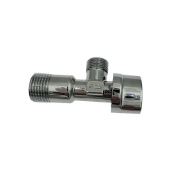 Lot de 3 Robinet vanne d'angle chrome avec rosace 1/2" x 3/8"