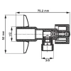 Lot de 5 Robinet vanne d'angle chrome avec rosace 1/2" x 3/8"
