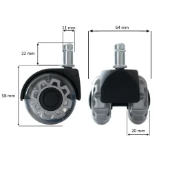 Lot de 5 Roulettes Universelles Robustes à Roulement Moderne Pivotant FineBuy