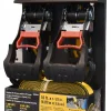 LOT DE 2 SANGLES D' ARRIMAGE A CLIQUET CATERPILLAR AVEC CROCHETS