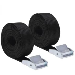 Lot de 2 sangles d'arrimage avec boucle - 25 mm x 5 m - Noir - Linxor