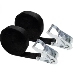 Lot de 2 sangles d'arrimage à cliquet - 35 mm x 7 m - Noir - Linxor